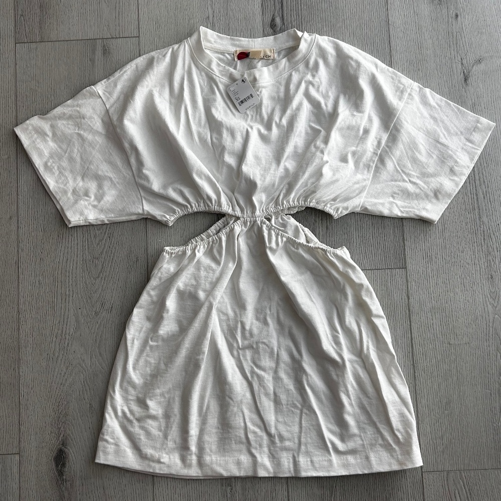 Free People Beach Cotton Mini Cut-Out T-Shirt Dress